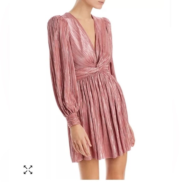 Sabina Musayev Golda Pleated Mini Dress in Rose Gold - Picture 6 of 14
